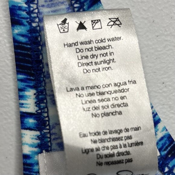 Jessica Simpson Womens Bikini Swim Top Blue Flouce Overlay Size Medium - Picture 10 of 10